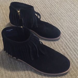 Kate spade fringe moccasin booties